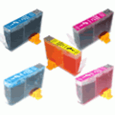 5 Colours PACK (Cyan, Magenta, Yellow, Photo Cyan, Photo Magenta) for Canon BJC-3000/ BJC-6000/ BJC-6100/ BJC-6200/ BJC-6200S/ BJC-6500 (BCI3eC BCI3eM BCI3eY BCI3ePC BCI3ePM)